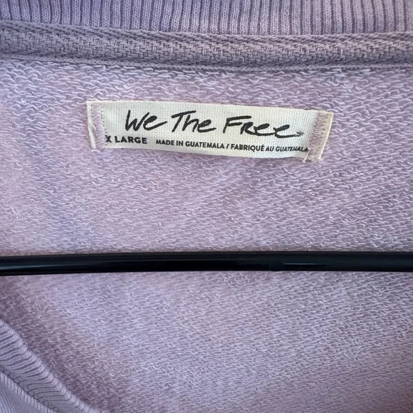 (NWOT) We The Free Free People Oversized V-Neck Sweatshirt XL | Lavender - Picture 2 of 3
